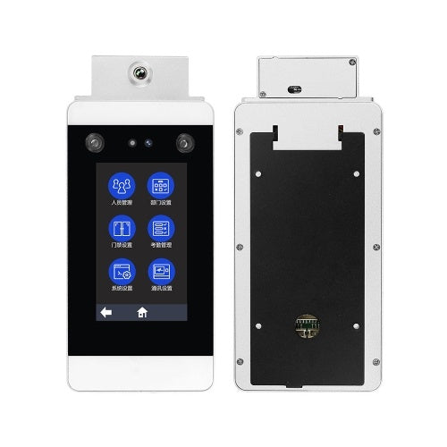 DT20W 4.3inch Infrared Temperature Measurement Face Dynamic PalmPrint Recognition Terminal Access Control System Face Password Attendance Machine Touch Screen HD Camera EU Plug