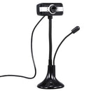 640*480P PC Webcam Full HD Web Cam USB Portable Laptop Desktop High-Definition Webcam 30fps Camera with Built-in Noise-reduction Microphone Plug & Play Flexible Hose