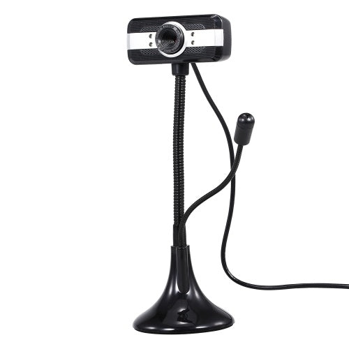 640*480P PC Webcam Full HD Web Cam USB Portable Laptop Desktop High-Definition Webcam 30fps Camera with Built-in Noise-reduction Microphone Plug & Play Flexible Hose