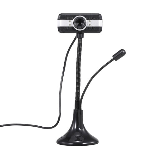 640*480P PC Webcam Full HD Web Cam USB Portable Laptop Desktop High-Definition Webcam 30fps Camera with Built-in Noise-reduction Microphone Plug & Play Flexible Hose