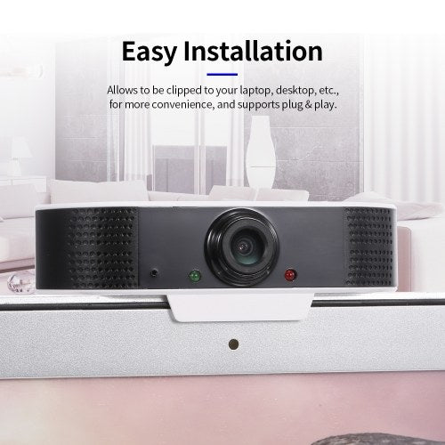 S2 1080P Ultra-HD Computer Webcam Wide Angle Portable High-Definition Camera USB Built-in Microphone Notebook Laptop PC Desktop Computer Web Video Camera USB Plug & Play for Online Conferences Meeting Video Call Live Streaming