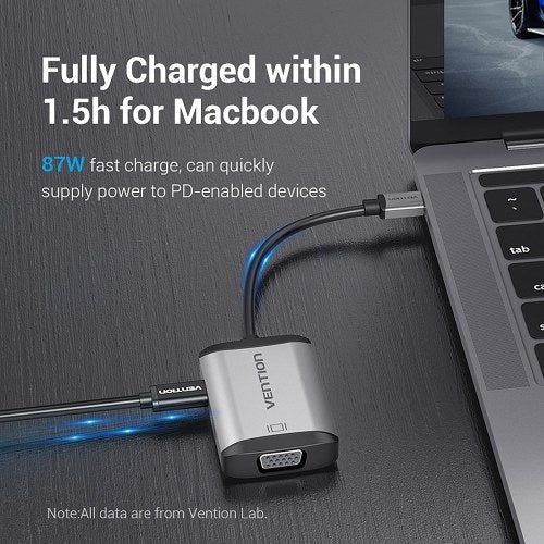 Vention TFAHB 4in1 USB C HUB متعدد الوظائف من النوع C إلى 4K HDMI + USB3.0 + VGA + PD HUB Dock محول محول الفاصل