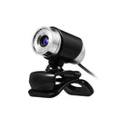 480P Webcam USB Manual Focus Drive-free Computer Camera with 3.5mm Audio Plug for PC Laptop Black