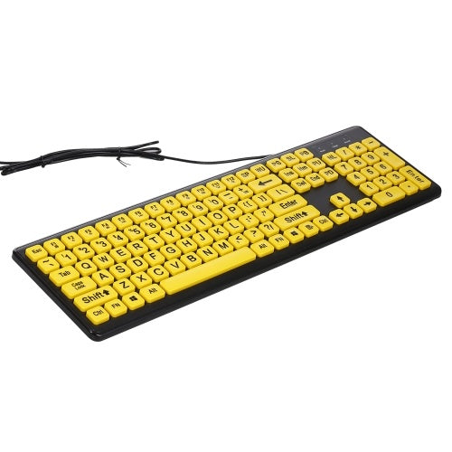 USB Wired Keyboard Large Character Keyboard Home Office Mute Keyboard for Desktop Computer Laptop