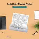 A4 Portable Thermal Printer BT Printer Built-in Battery Test Paper Document Photo Printer White EU Plug