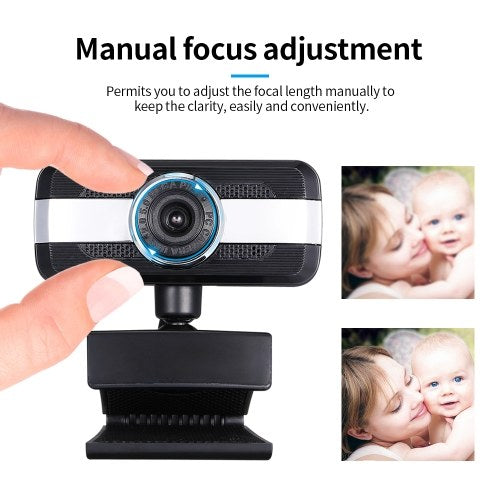 1080P 2MP High-Definition Webcam 30fps Web Camera Noise-reduction Microphone HD Laptop Computer Camera USB Plug & Play for Laptop Desktop TV Box