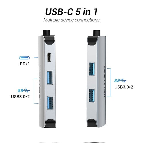 Vention TGHHB 5IN1 USB-C HUB Type-C إلى 4 * USB 3.0 + PD الكمبيوتر المحمول USB 3.0 HUB محول محول الفاصل