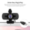 1080P HD Wide-angle Webcam Video Conference Camera USB Plug & Play with Lens Cap & Tripod for Laptop Desktop TV Box