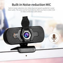 1080P HD Wide-angle Webcam Video Conference Camera USB Plug & Play with Lens Cap & Tripod for Laptop Desktop TV Box