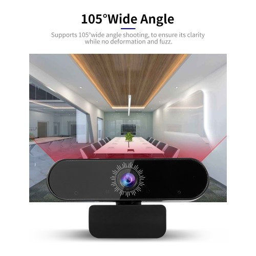 1080P 2MP High-Definition Wide-angle Webcam Video Conference 30fps Web Cam USB Plug & Play Noise-reduction Microphone HD Laptop Computer Camera for Laptop Desktop TV Box