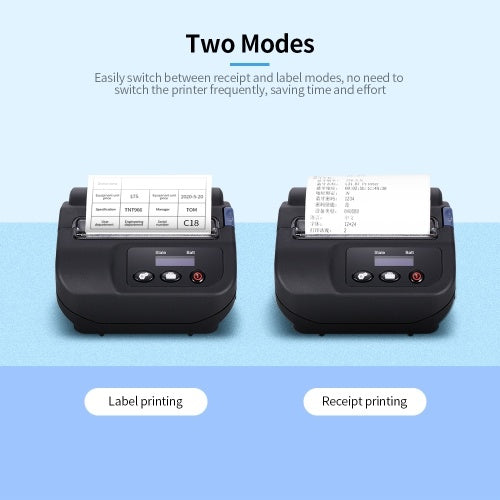 Multi-function Portable Thermal Printer Label Printer Wireless BT Mobile Printer Label Receipt Printer EU Plug