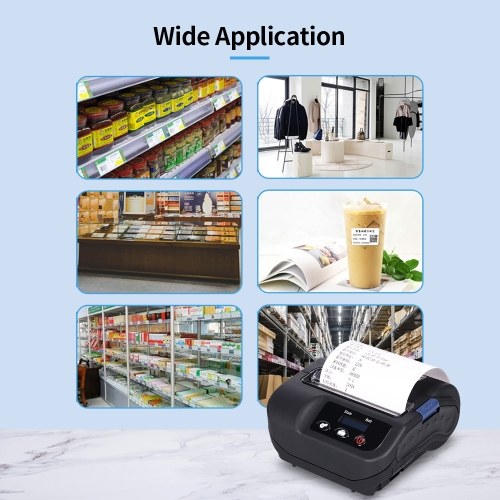 Multi-function Portable Thermal Printer Label Printer Wireless BT Mobile Printer Label Receipt Printer EU Plug