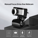 USB Computer Camera 480P Manual Focus Web Camera Drive-free Webcam with External Microphone for Video Chat Online Conference