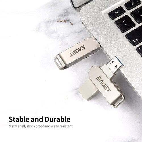 EAGET F60 محرك فلاش USB معدني U القرص USB3.0 محرك فلاش محمول عالي السرعة سعة كبيرة لأجهزة الكمبيوتر المحمول