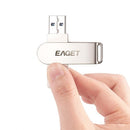 EAGET F60 محرك فلاش USB معدني U القرص USB3.0 محرك فلاش محمول عالي السرعة سعة كبيرة لأجهزة الكمبيوتر المحمول