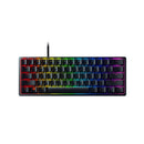 لوحة مفاتيح ميكانيكية صغيرة من Razer Huntsman، مفتاح بصري Clicky، 61 مفتاحًا، لوحة مفاتيح سلكية RGB لأجهزة الكمبيوتر المحمول باللون الأسود