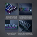 لوحة مفاتيح ميكانيكية صغيرة من Razer Huntsman، مفتاح بصري Clicky، 61 مفتاحًا، لوحة مفاتيح سلكية RGB لأجهزة الكمبيوتر المحمول باللون الأسود