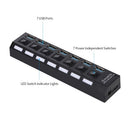 7-Port USB 3.0 HUB USB Splitter 7 Ports Expander with Switch For PC