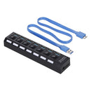 7 منافذ USB 3.0 HUB USB Splitter 7 منافذ المتوسع مع مفتاح للكمبيوتر الشخصي