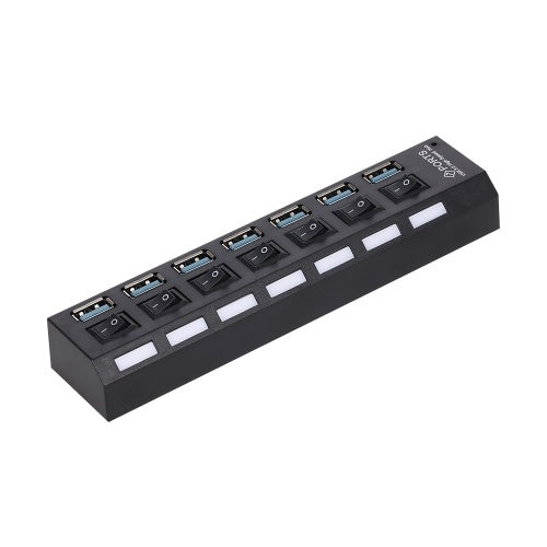 7-Port USB 3.0 HUB USB Splitter 7 Ports Expander with Switch For PC