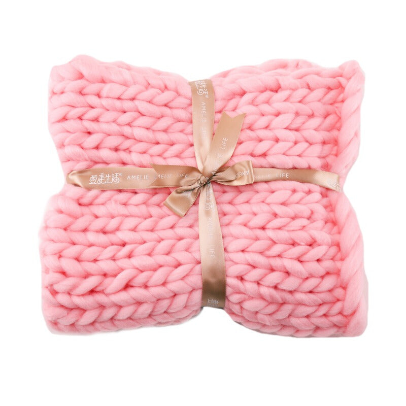 Camping Large High Quality Knit Blanket - Pink