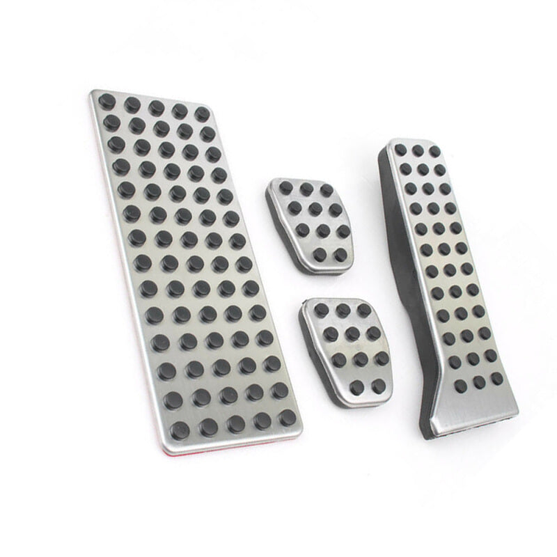 Car Accelerator Foot Rest Brake Pedal Set - Silver