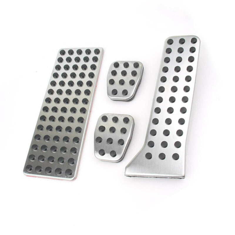 Car Accelerator Foot Rest Brake Pedal Set - Silver