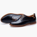 Casual Leather Oxford Shoes - Black