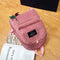 Corduroy Stylish Mini Leisure Backpack - Pink