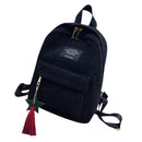 Corduroy Stylish Mini Leisure Backpack - Black