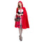 Corset-Style Skirt Lady Halloween Costume Hooded Cape - Red