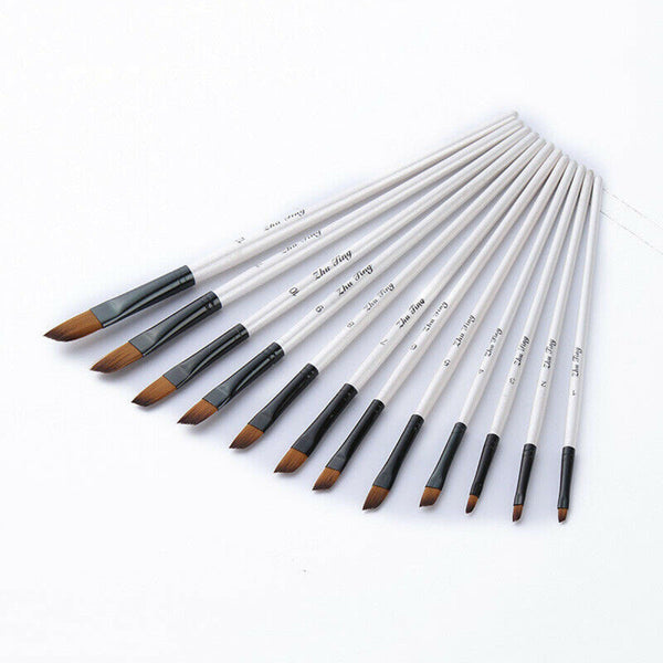 Craft Premium 12Pcs Painting Brushes Art Kit - Black