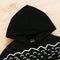 Crocodile Style Hooded Sweater - Black