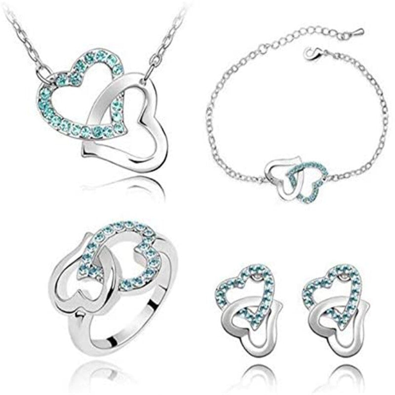 Crystal Premium Necklace & Earrings - Sky Blue