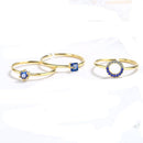 Cubic Premium Zirconia Finger Ring Set - Blue