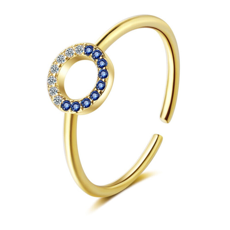 Cubic Premium Zirconia Finger Ring Set - Blue