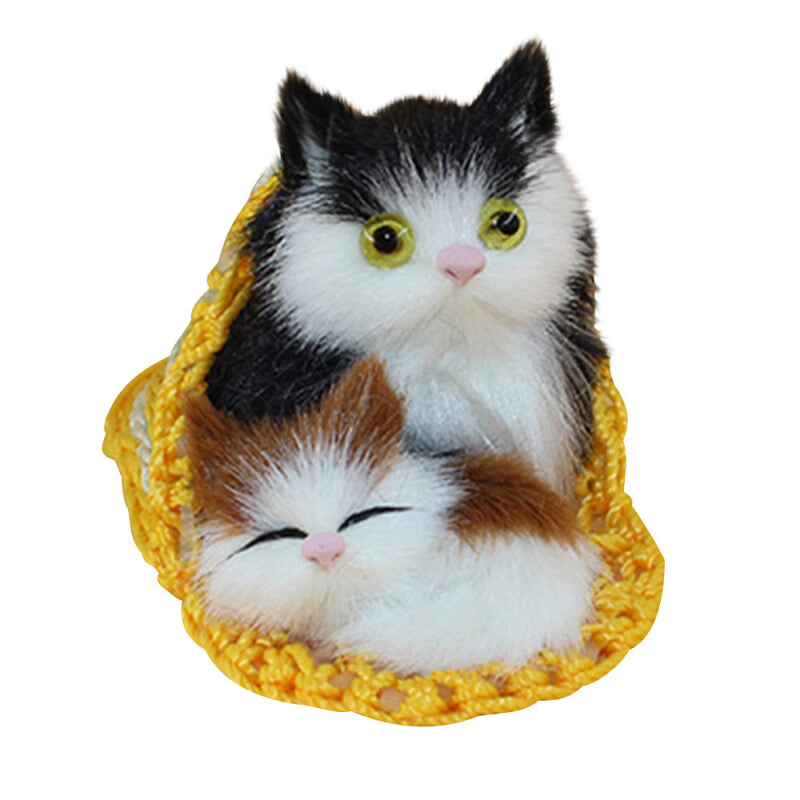 Cute 2 Cats Plush Toy - Yellow