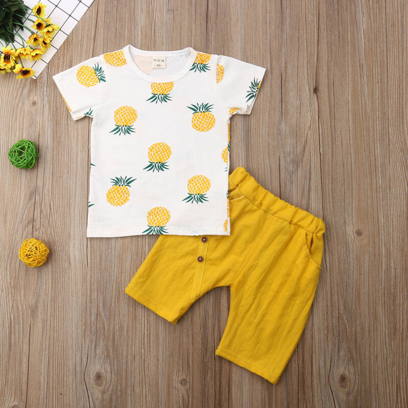 Cute Summer T-Shirt & Short - Yellow