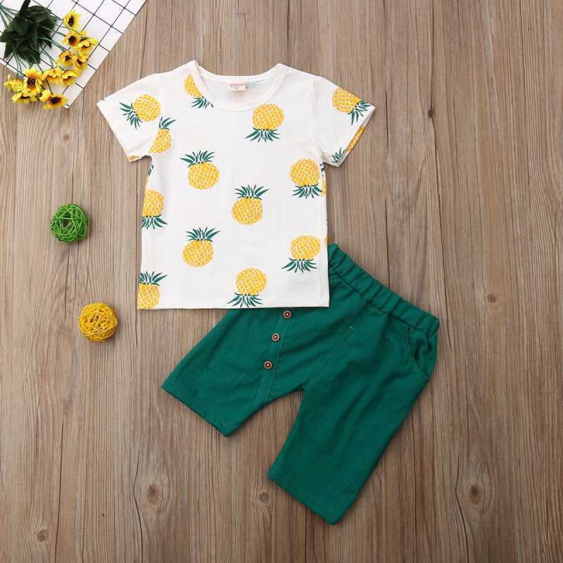 Cute Summer T-Shirt & Short - Green