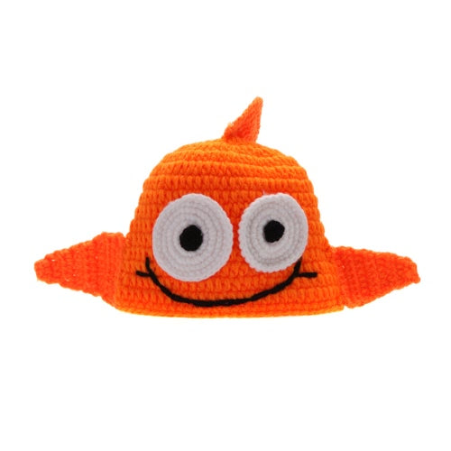 Baby Infant Cute Golden Fish Big Eyes Crochet Knitting Costume Hat Soft Adorable Clothes Photo Photography Props for 0-6 Month Newborn