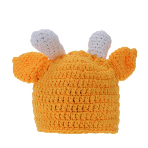 Cute Cow Newborn Infant Baby Soft Crochet Knit Cotton Costume Hat Accessory for Photography Prop Outfits