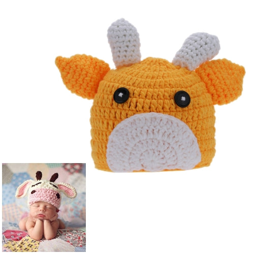 Cute Cow Newborn Infant Baby Soft Crochet Knit Cotton Costume Hat Accessory for Photography Prop Outfits