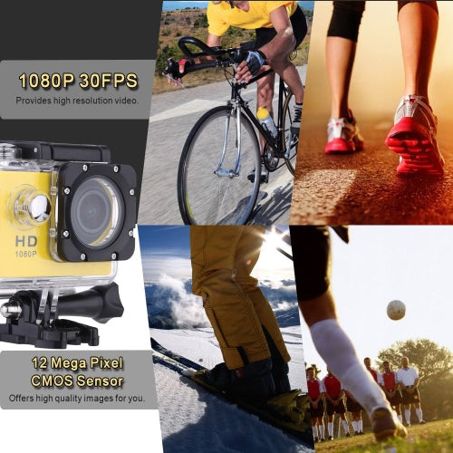 F23 1080P 30FPS 12MP 1.5" Screen Waterproof 30M Shockproof 170° Wide Angle Outdoor Action Sports Camera Camcorder Digital Cam Video HD DV Car DVR