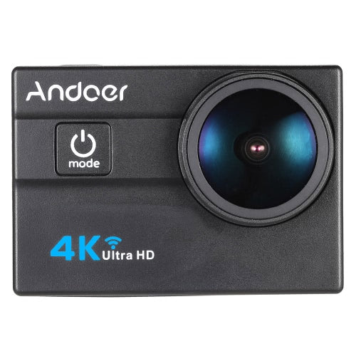 Andoer Ultra HD Action Sports Camera 2.0 بوصة LCD 16MP 4K 25FPS 1080P 60FPS 4X Zoom WiFi 25mm 173 درجة عدسة واسعة مقاومة للماء 30M Car DVR DV Cam غوص دراجة نشاط خارجي