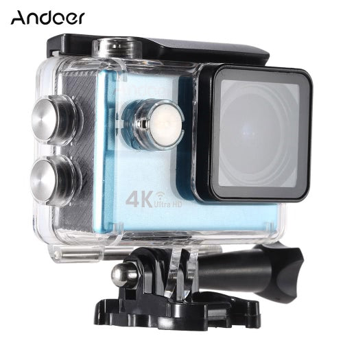 Andoer Ultra HD Action Sports Camera 2.0 بوصة LCD 16MP 4K 25FPS 1080P 60FPS 4X Zoom WiFi 25mm 173 درجة عدسة واسعة مقاومة للماء 30M Car DVR DV Cam غوص دراجة نشاط خارجي