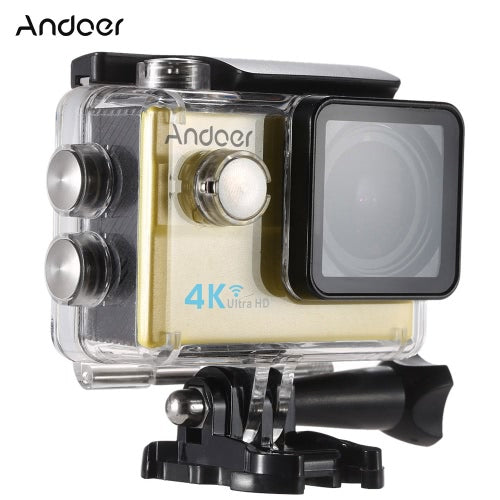 Andoer Ultra HD Action Sports Camera 2.0 بوصة LCD 16MP 4K 25FPS 1080P 60FPS 4X Zoom WiFi 25mm 173 درجة عدسة واسعة مقاومة للماء 30M Car DVR DV Cam غوص دراجة نشاط خارجي