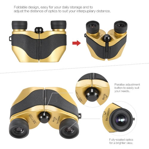 Compact Super Mini Portable Foldable Folding Binoculars 8X Magnifications Fully-coated Optic