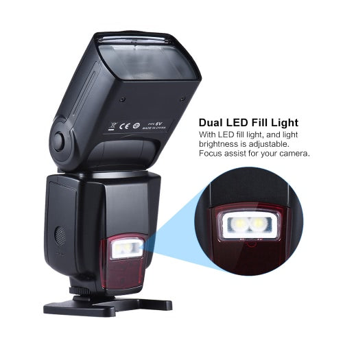 Andoer AD-560Ⅱ فلاش فلاش Speedlite العالمي على الكاميرا GN50 مع ضوء LED قابل للتعديل + Andoer Universal 16 قناة راديو لاسلكي عن بعد Speedlite Flash Trigger