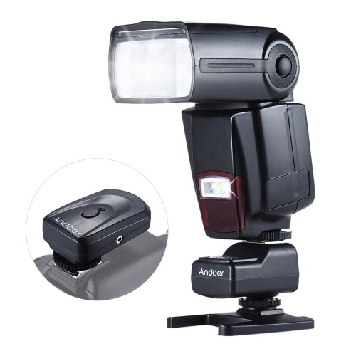 Andoer AD-560Ⅱ فلاش فلاش Speedlite العالمي على الكاميرا GN50 مع ضوء LED قابل للتعديل + Andoer Universal 16 قناة راديو لاسلكي عن بعد Speedlite Flash Trigger