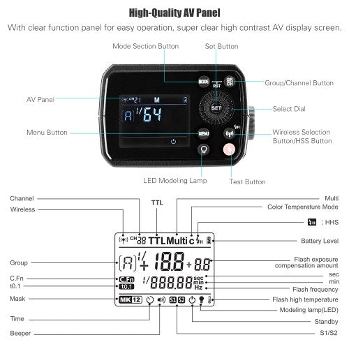 فلاش Godox AD200Pro للجيب، فلاش TTL لاسلكي محمول